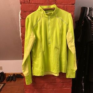 Athleta colorblock neon running top, Sz L